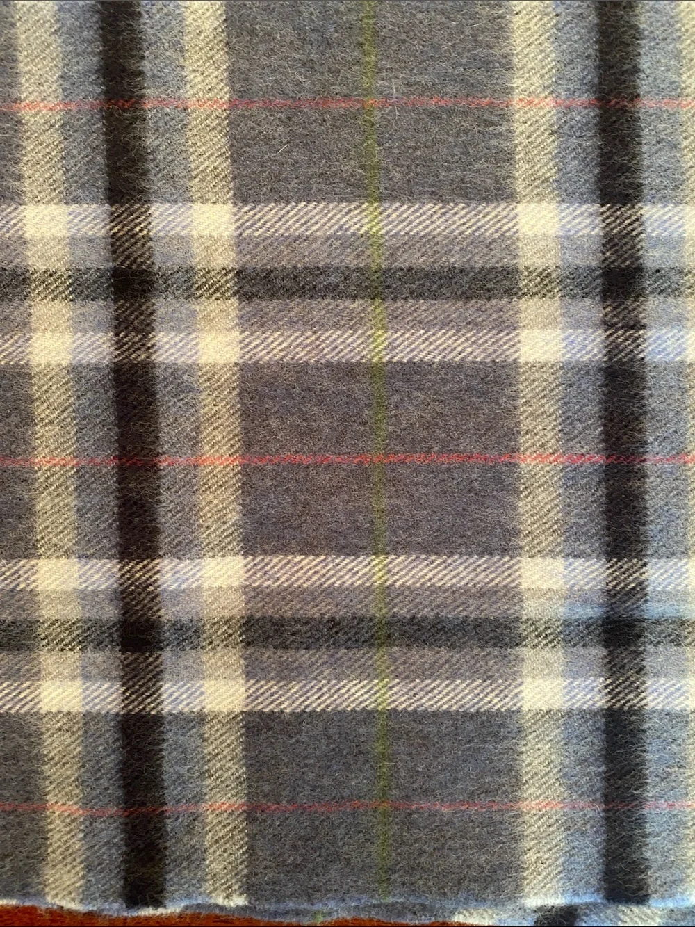 Aran Sweater Market Blue Plaid Rxtra Fine Merino Wool Scarf